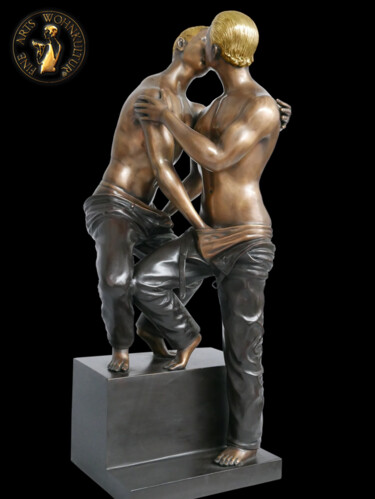 FINE ARTS Wohnkultur "Two kissing Gays" Bronze Figur Medium